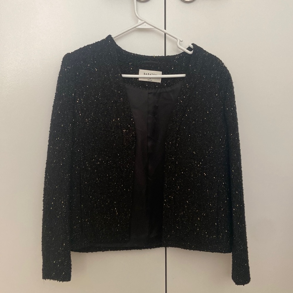 Aritzia Babaton Black Gold Short Chic Jacket